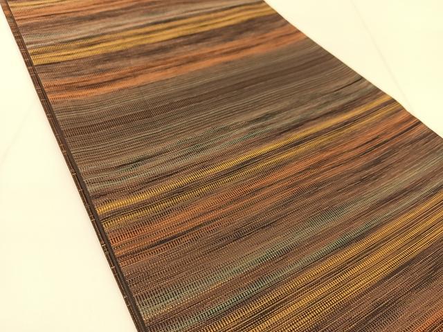 平和屋着物◎六通柄袋帯 横段文 金糸 正絹 逸品 BAAU2259yc