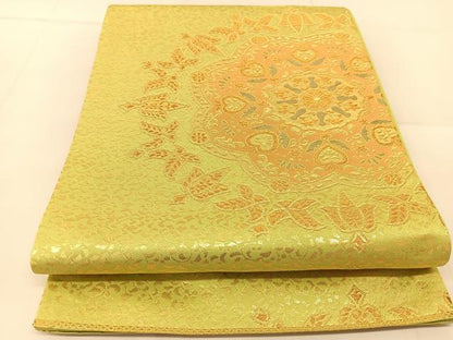 平和屋着物◎六通柄袋帯　唐織　みやび錦　正倉院花文　金糸　正絹　逸品　BAAU2264yc