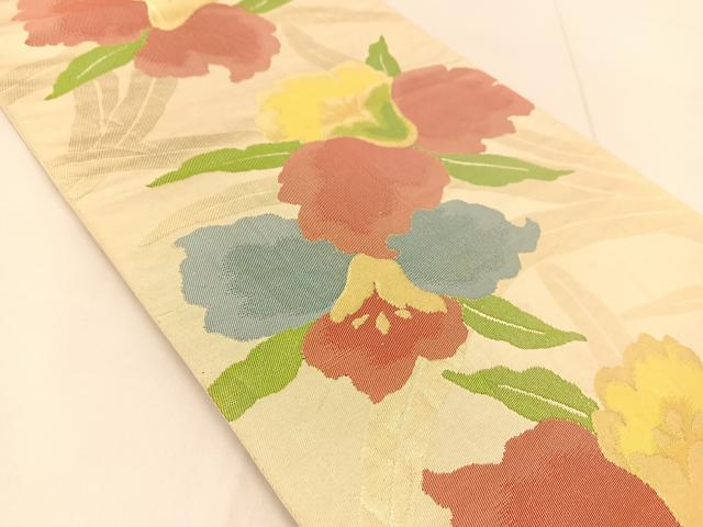 平和屋着物◎六通柄袋帯　カトレア　金糸　正絹　逸品　BAAU2295yc