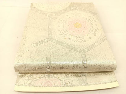 平和屋着物◎六通柄袋帯　唐織　正倉院花文　金銀糸　正絹　逸品　BAAU2296yc