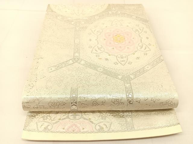 平和屋着物◎六通柄袋帯　唐織　正倉院花文　金銀糸　正絹　逸品　BAAU2296yc