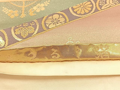 平和屋着物◎六通柄袋帯　唐織り　本漆箔　鳳凰吉祥花文　正絹　逸品　BAAU2308yc