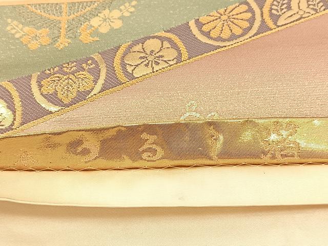 平和屋着物◎六通柄袋帯　唐織り　本漆箔　鳳凰吉祥花文　正絹　逸品　BAAU2308yc