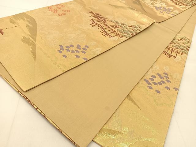 平和屋着物◎六通柄袋帯　京の四季　金糸　正絹　逸品　BAAU2324yc