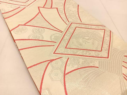 平和屋着物◎両面　全通柄袋帯　唐織　花喰い鳳凰文　金銀糸　正絹　逸品　BAAU2330yc