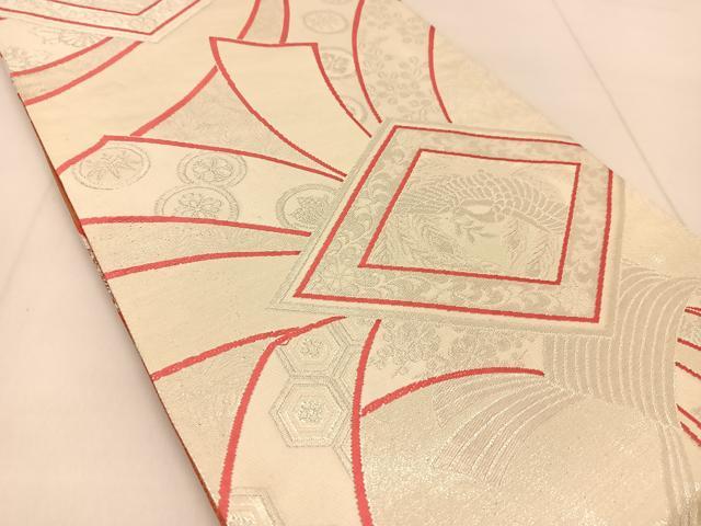 平和屋着物◎両面　全通柄袋帯　唐織　花喰い鳳凰文　金銀糸　正絹　逸品　BAAU2330yc