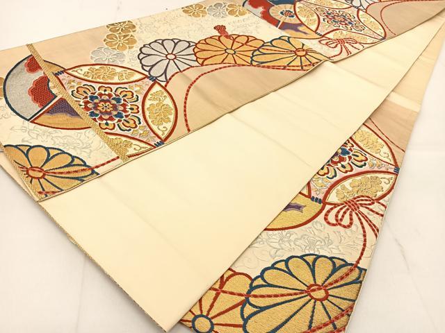 平和屋着物◎六通柄袋帯　唐織　綴れ　新能衣舞錦　金銀糸　正絹　逸品　BAAU2337yc