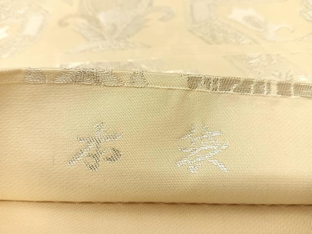平和屋着物◎六通柄　本袋帯　更紗花文　銀糸　正絹　逸品　BAAU2354yc