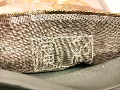 平和屋着物◎六通柄袋帯　唐織　廣彩　花丸文　金銀糸　正絹　逸品　BAAU2394yc