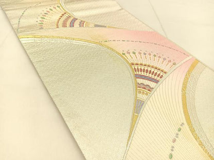 平和屋着物◎佐賀錦　六通柄袋帯　孔雀羽文　金銀糸　正絹　逸品　BAAU2400yc