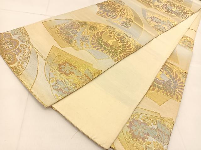 平和屋着物◎六通柄袋帯　地紙動物花文　金銀糸　正絹　逸品　BAAU2403yc