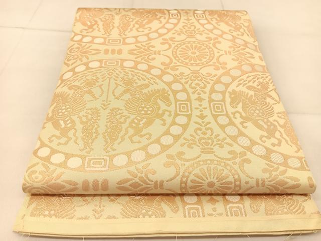 平和屋着物◎六通柄　本袋帯　狩猟文　正絹　逸品　BAAU2406yc