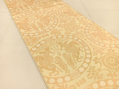 平和屋着物◎六通柄　本袋帯　狩猟文　正絹　逸品　BAAU2406yc