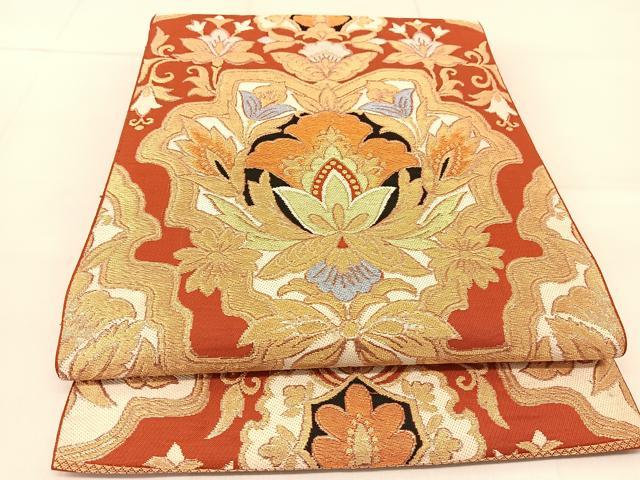 平和屋着物◎六通柄　本袋帯　宝相華　金銀糸　BAAU2424yc