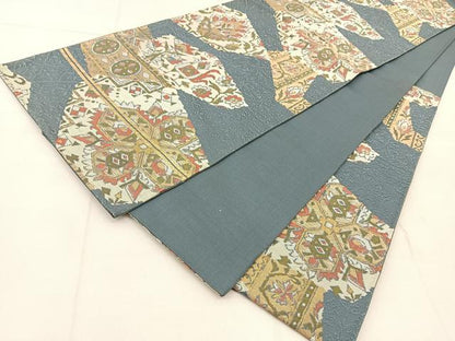 平和屋着物◎六通柄袋帯　壁画文様　金糸　正絹　逸品　BAAU2425yc