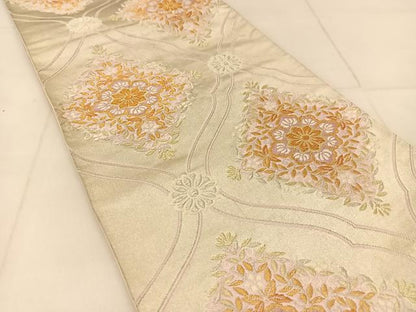 平和屋着物◎六通柄袋帯　唐織　正倉院花文　金銀糸　正絹　逸品　BAAU2437yc