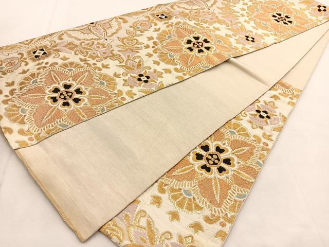 平和屋着物◎六通柄　本袋帯　唐織　正倉院花文　金糸　BAAU2560yc
