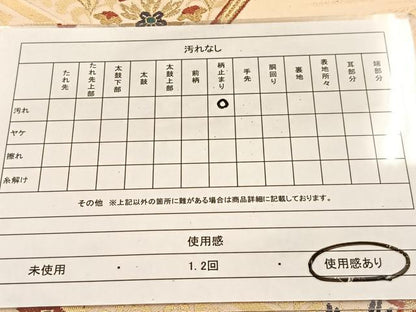 平和屋着物◎六通柄袋帯　唐織　扇面に有職華紋　金糸　正絹　逸品　BAAU2579yc