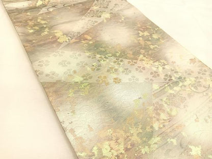 平和屋着物◎六通柄袋帯　更紗花鳥文　引箔　正絹　逸品　BAAU2581yc