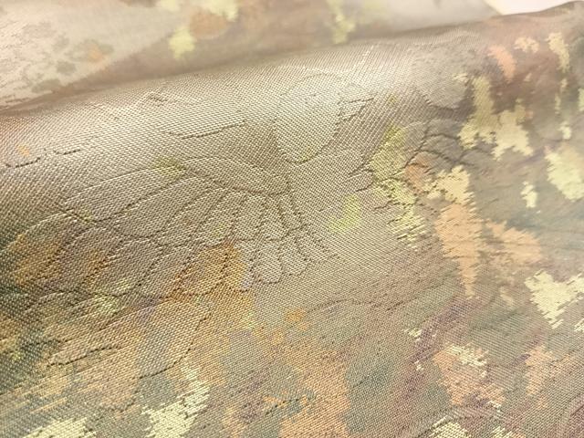 平和屋着物◎六通柄袋帯　更紗花鳥文　引箔　正絹　逸品　BAAU2581yc