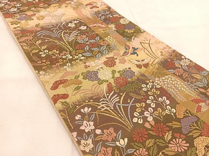 平和屋着物◎六通柄袋帯　唐織　能楽聚華紋　金糸　正絹　逸品　BAAU2586yc