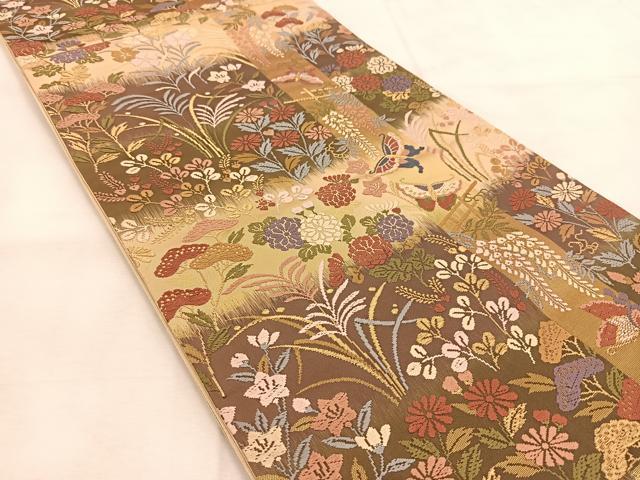 平和屋着物◎六通柄袋帯　唐織　能楽聚華紋　金糸　正絹　逸品　BAAU2586yc