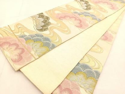 平和屋着物◎六通柄袋帯　唐織　浜松文　金銀糸　正絹　逸品　BAAU2590yc