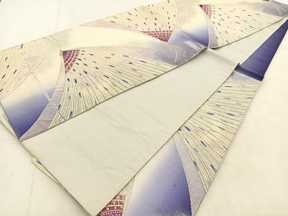平和屋着物◎六通柄袋帯　唐織　舞蝶文　金銀糸　正絹　逸品　BAAU2593yc