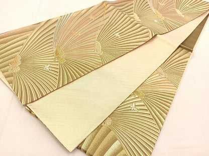平和屋着物◎佐賀錦　六通柄袋帯　舞蝶文　金銀糸　正絹　逸品　BAAU2596yc