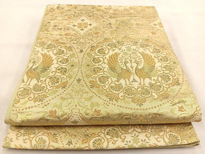 平和屋着物◎六通柄袋帯　向かい鳳凰花丸文　金銀糸　正絹　逸品　BAAU2678yc