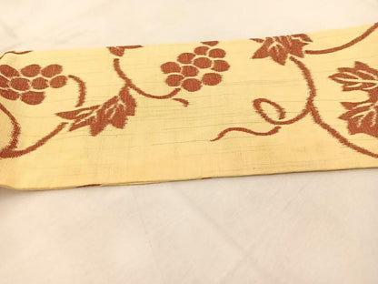 平和屋着物◎全通柄　九寸名古屋帯　紬地　葡萄蔦の葉文　正絹　逸品　BAAU2705yc