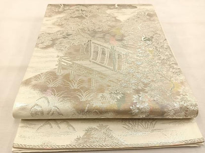 平和屋着物◎六通柄袋帯　古京錦　二重引箔　京名所　正絹　逸品　BAAU2825yc