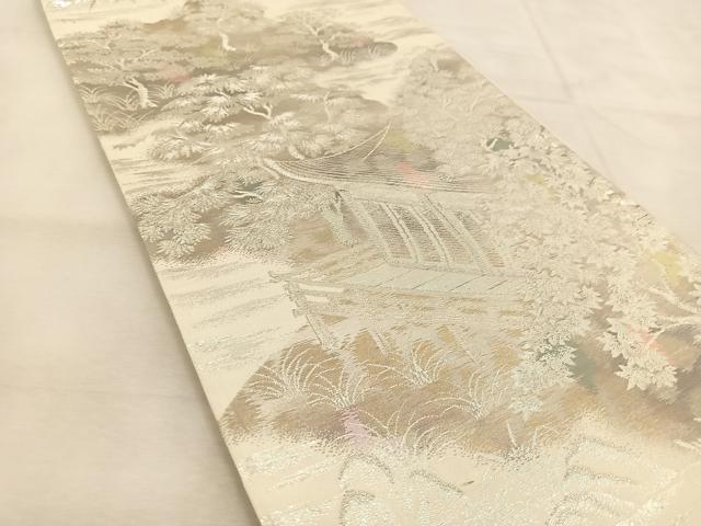 平和屋着物◎六通柄袋帯　古京錦　二重引箔　京名所　正絹　逸品　BAAU2825yc