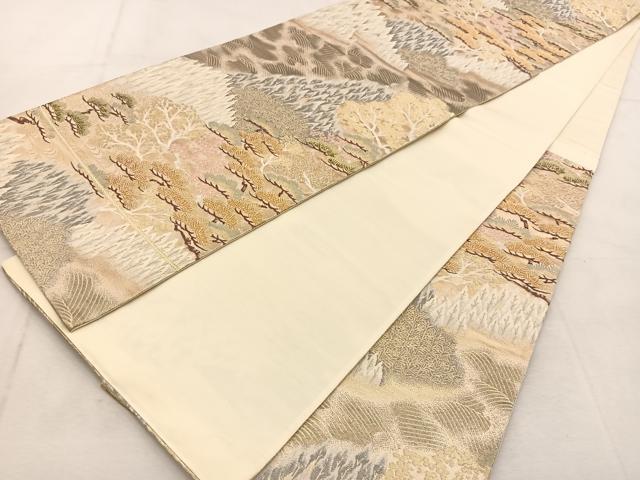 平和屋着物◎六通柄袋帯 立波樹林文 金糸 正絹 逸品 BAAU2828yc