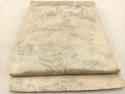 平和屋着物◎六通柄袋帯 祇園祭 銀糸 正絹 逸品 BAAU2841yc