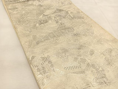 平和屋着物◎六通柄袋帯 祇園祭 銀糸 正絹 逸品 BAAU2841yc