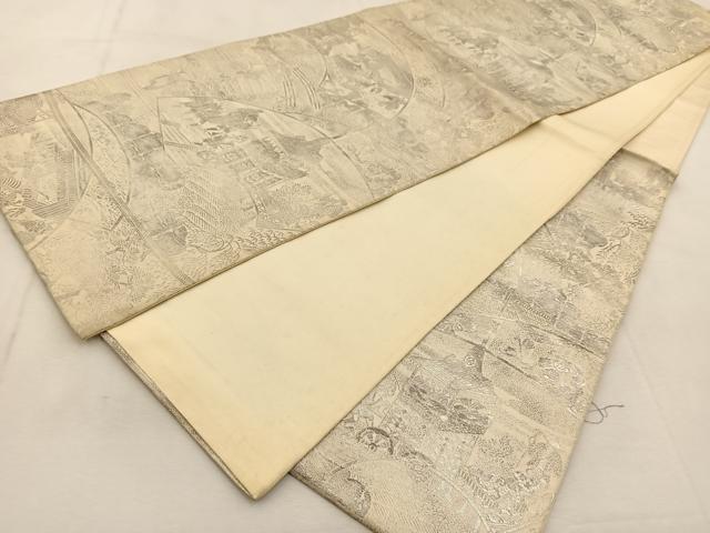 平和屋着物◎六通柄袋帯 祇園祭 銀糸 正絹 逸品 BAAU2841yc