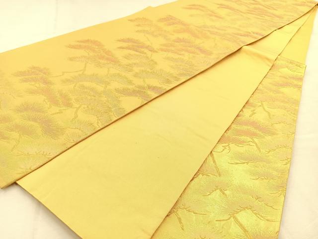 平和屋着物◎六通柄袋帯　松　金糸　引箔　正絹　逸品　BAAU3029hj