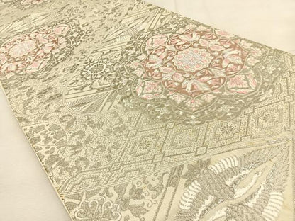平和屋着物◎六通柄袋帯　唐織　正倉院古代裂　プラチナ箔　正絹　逸品　BAAU3049hj