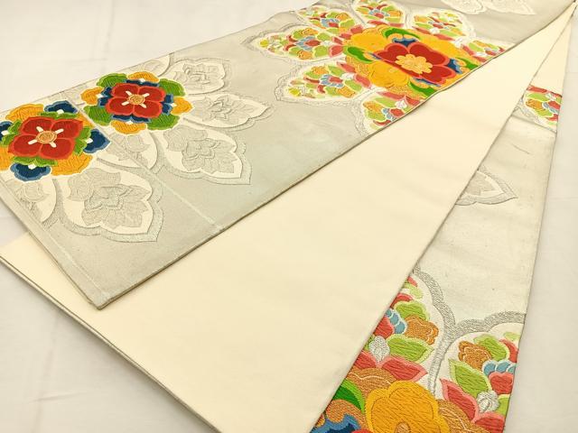 平和屋着物◎六通柄袋帯　唐織　正倉院花文　金銀糸　正絹　逸品　BAAU3058hj