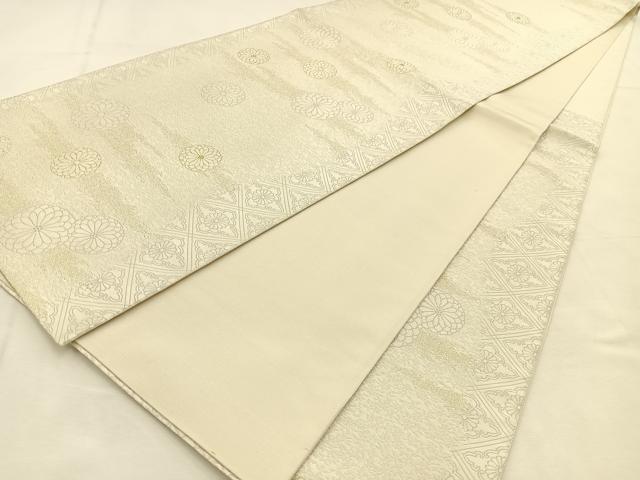平和屋着物◎六通柄袋帯　紹紦　君子菊　金糸　正絹　逸品　BAAU3111hj