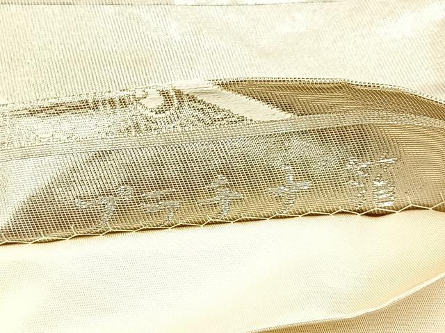 平和屋着物◎六通柄袋帯　唐織　花鳥文　プラチナ箔　正絹　逸品　BAAU3131hj