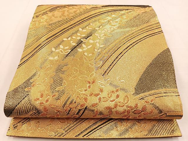 平和屋着物◎佐賀錦　六通柄袋帯　FASTILLUSION　舞蝶文　金糸　正絹　逸品　BAAU3206hj