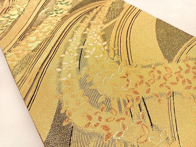 平和屋着物◎佐賀錦　六通柄袋帯　FASTILLUSION　舞蝶文　金糸　正絹　逸品　BAAU3206hj