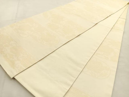 平和屋着物◎六通柄袋帯　エ霞牡丹唐草文　正絹　逸品　BAAU3235hj