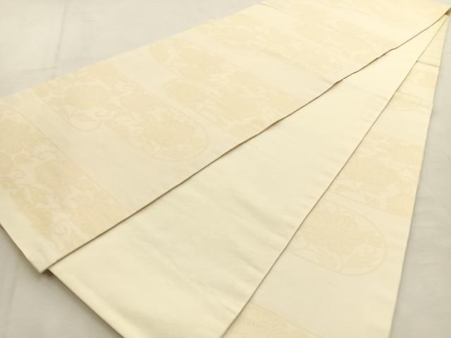 平和屋着物◎六通柄袋帯　エ霞牡丹唐草文　正絹　逸品　BAAU3235hj