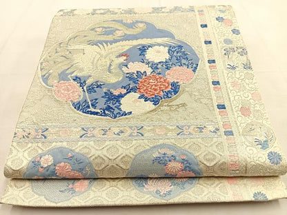 平和屋着物◎六通柄袋帯　唐織　鳳凰花文　金銀糸　正絹　逸品　BAAU3255hj