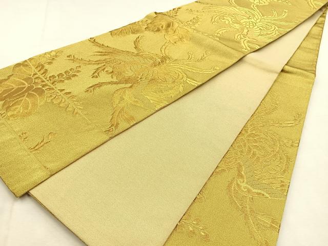 平和屋着物◎六通柄袋帯　鳳凰　桐　金糸　正絹　逸品　BAAU3281hj