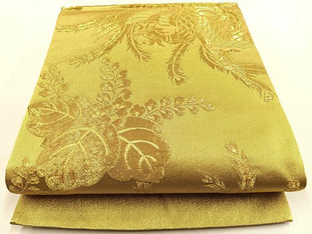 平和屋着物◎六通柄袋帯　鳳凰　桐　金糸　正絹　逸品　BAAU3281hj