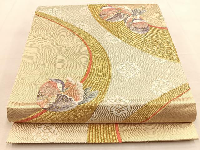 平和屋着物◎六通柄袋帯　唐織　錦波舞苑文　九百錦　金糸　正絹　逸品　BAAU3285hj